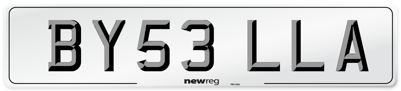 BY53 LLA Number Plate from New Reg